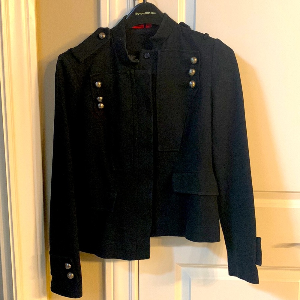 Black military style coat